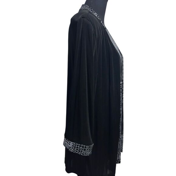 R & M Richards Black & White Printed Tunic Top & Jacket Overlay Size 18 - Picture 4 of 12